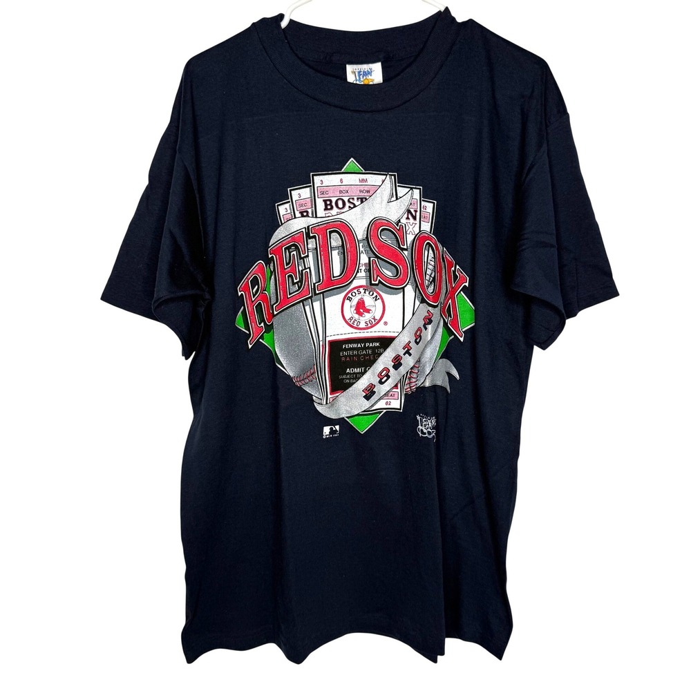 Vintage 1991 Boston Red Sox T Shirt Navy Blue Official Fan Sportswear Large MLB